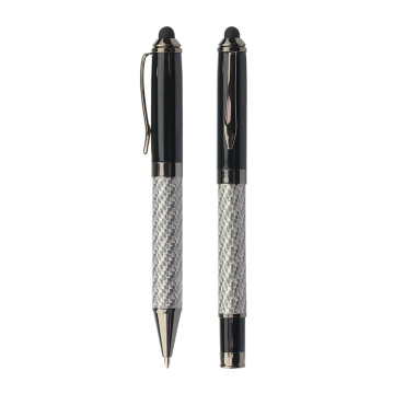 Рекламная металлическая ручка со стилусом шариковой ручки с пользовательским логотипом хорошего качества ручки углеродного волокна